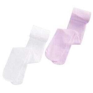 TRIMFIT Girls 2-pk. Size 4-6 Opaque Tights Ivory Textured & Lilac Purple New